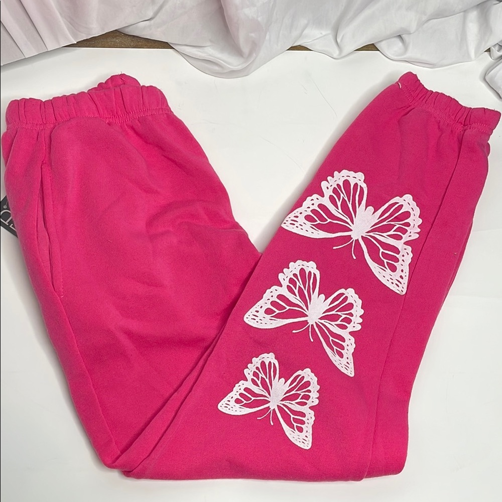 Pink Butterfly Kids Joggers